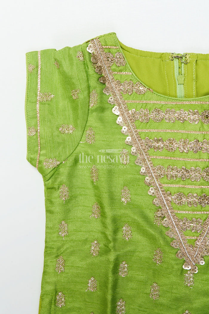 The Nesavu Girls Sharara / Plazo Set Toddler Girl Sharara Set for Weddings and Festive Occasions Nesavu Nesavu toddler girl sharara set viscose silk weddings festive functions