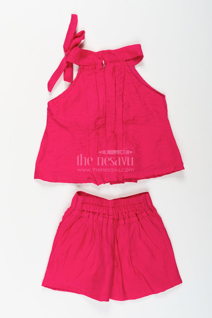 The Nesavu Toddler girls summer shorts set for casual wear Nesavu Nesavu toddler girls shorts set halter top  comfy summer outfit casual outings