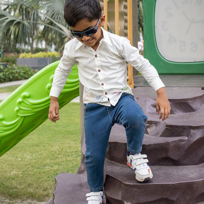 Traffic Embroidered Formal Shirt - White (1-14 Years)