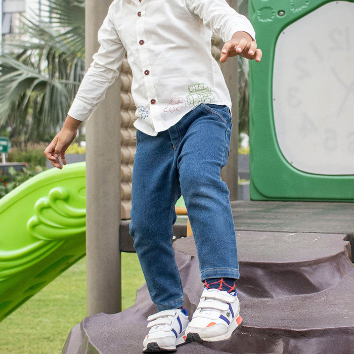 Traffic Embroidered Formal Shirt - White (1-14 Years)