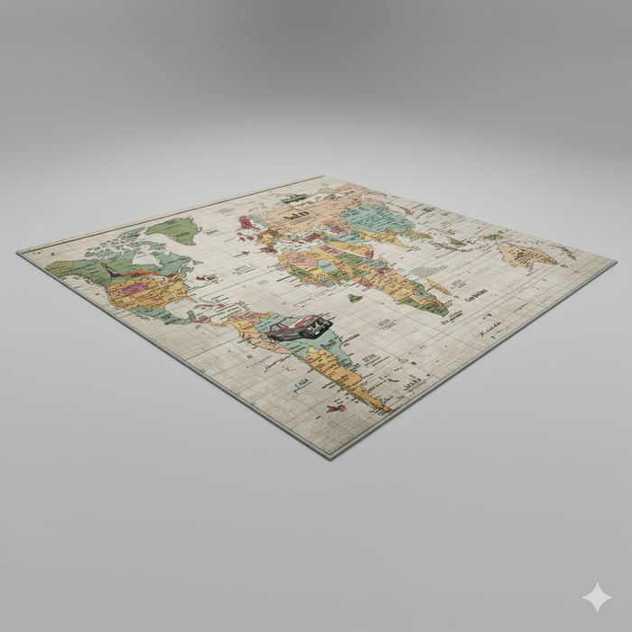 Travel Poster Map Area Rug