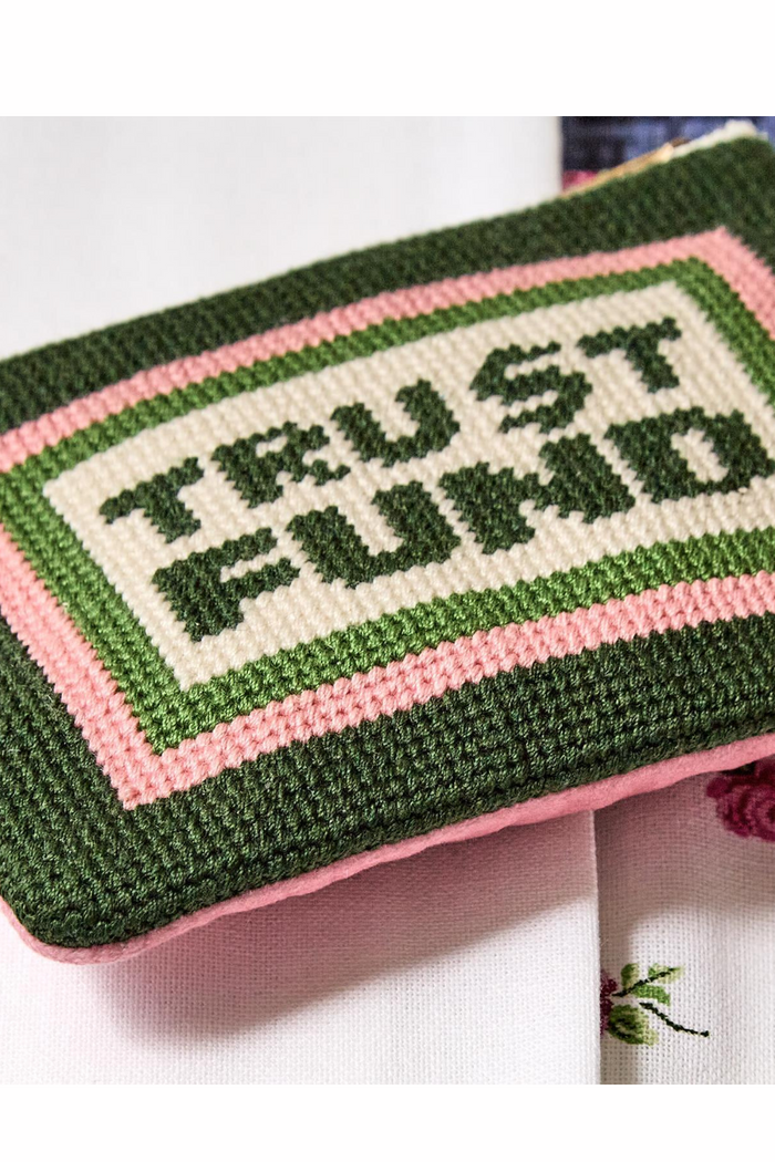 Trust Fund Needlepoint Coin / Gift Card Pouch