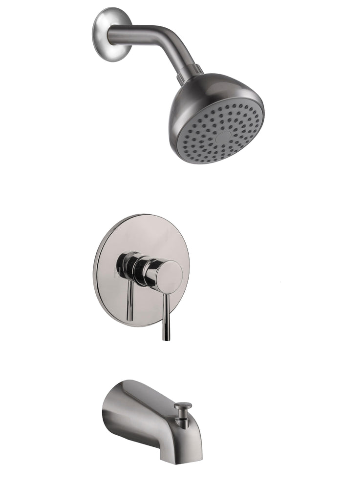Tub/Shower Faucet w/ Valve , Single-Handle , Brushed Nickel