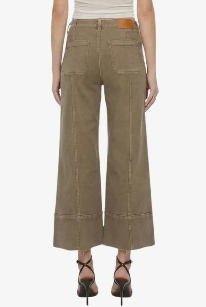 Tummy Control High Rise Slim Crop Palazzo Jeans | Taupe