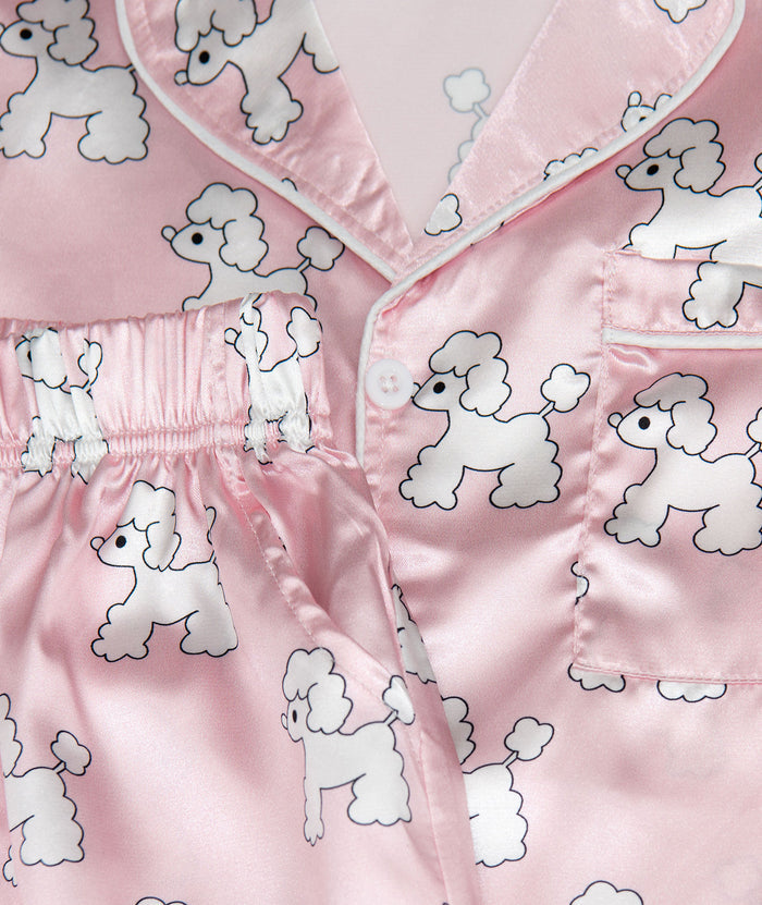Tweenstyle Girls Silky Shorts Lounge Set Poodles Distressed/seasonal girls Sparkle by Stoopher