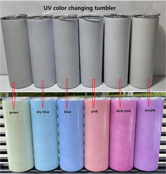 UV Colour Changing Skinny Tumbler - 20oz