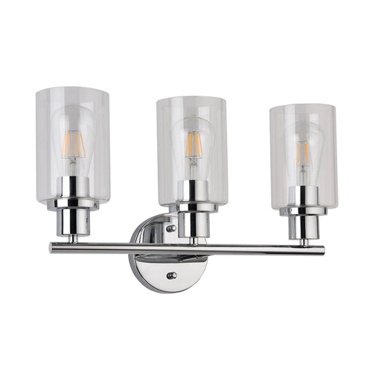 Vanity Light , 3 Light , Cylindrical Glass , Polished Chrome