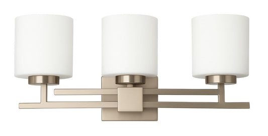 Vanity Light , 3 Light , Oval White Glass , Brushed Nickel