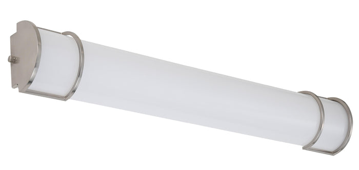 Vanity Wall Lamp , 24" x 6" x 4.75" , LED , Dimmable , Steel and Acrylic Lense , 24 Watt , Brushed Nickel