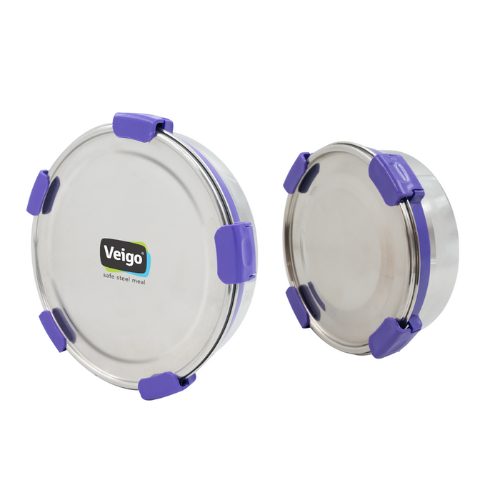 Veigo Maxosteel Round Storage Box- Set of 2 (All Ages)