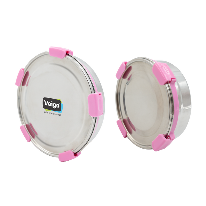 Veigo Maxosteel Round Storage Box- Set of 2 (All Ages)
