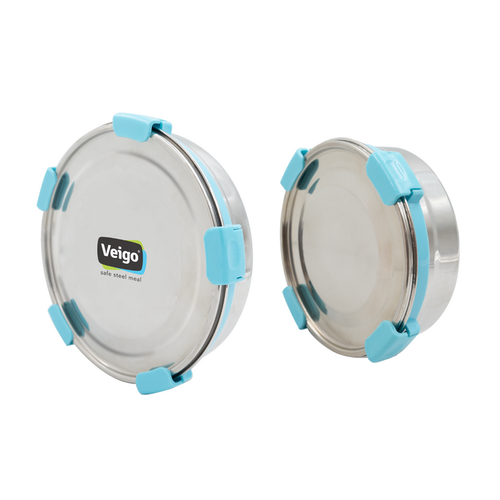Veigo Maxosteel Round Storage Box- Set of 2 (All Ages)