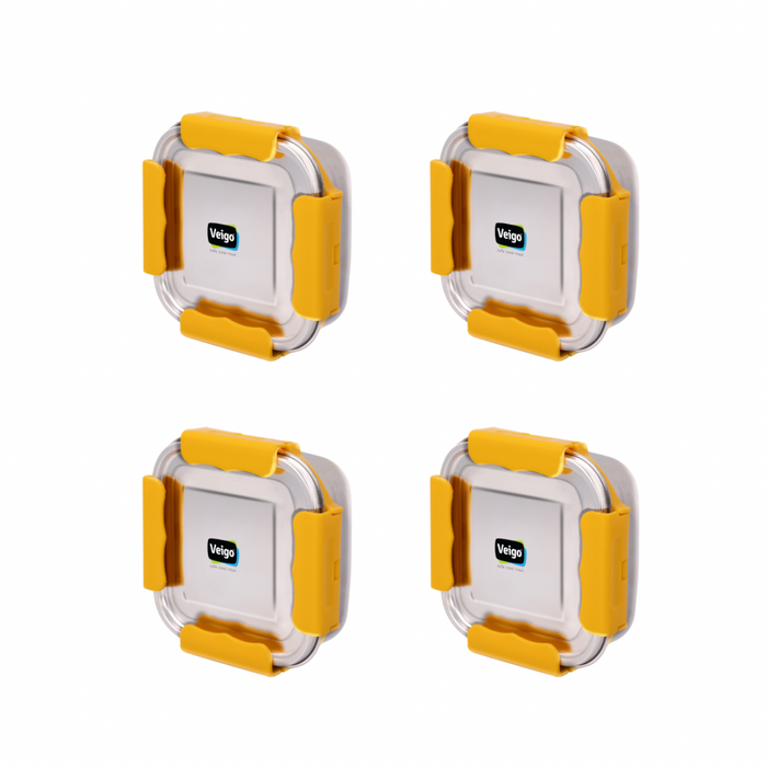 Veigo Outdoor Adventure - Set of 4 Stainless Steel Medium Lunch Boxes (All Ages)