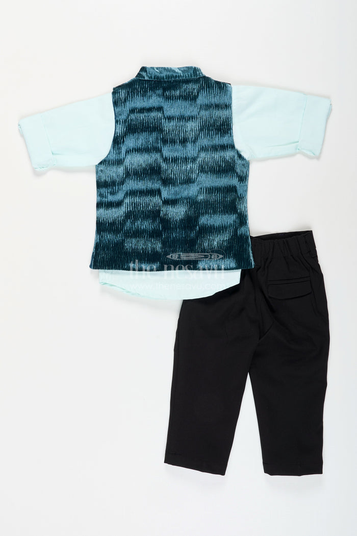 The Nesavu Boys Jacket Sets Velvet jacket set for boys for weddings and festive events Nesavu Nesavu boys velvet jacket kurta set  royal outfit weddings grand family celebrations