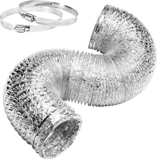 Vent ,  96"x  4", Dryer , Flexible Foil Duct with Clamps