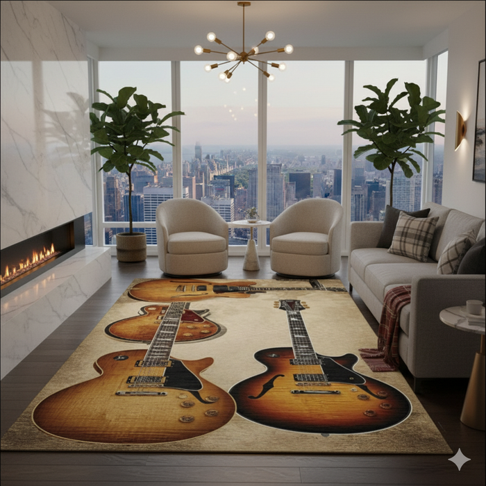Vintage Guitar Area Rug
