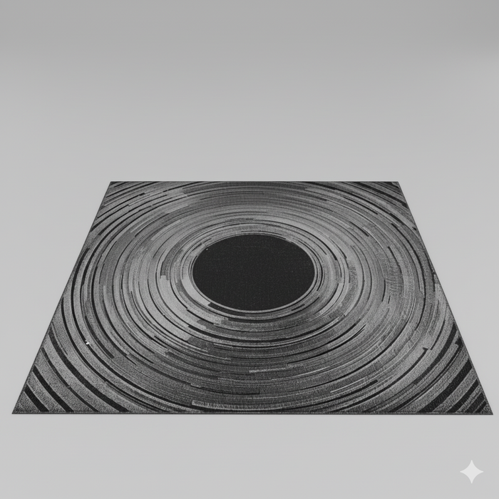 Vinyl Groove Pattern Area Rug
