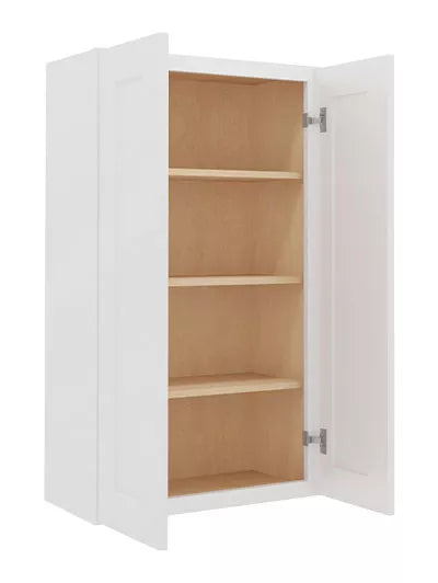 Wall Cabinet , 27" x 42" , Shaker , Wood White