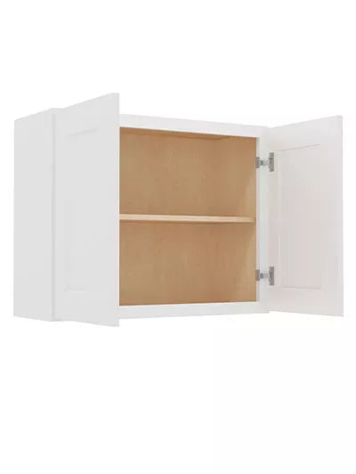 Wall Cabinet , 30" x 21" , Shaker , Wood White