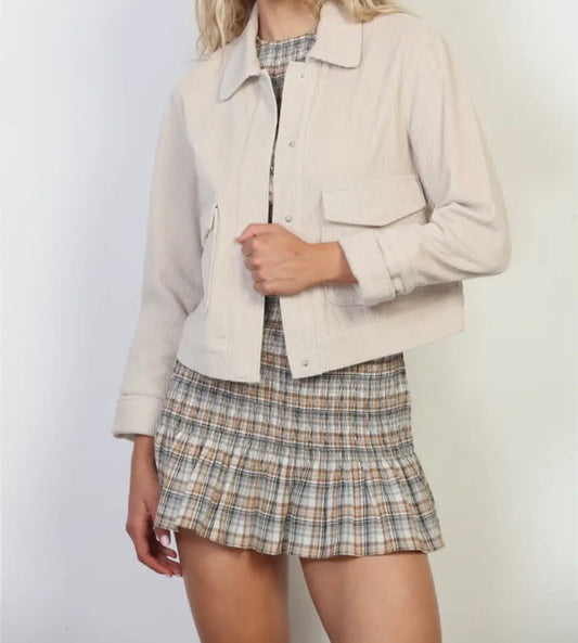 Washed Corduroy Jacket - Cream
