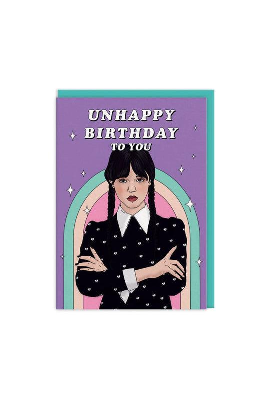 Wednesday Adams Unhappy Birthday Card
