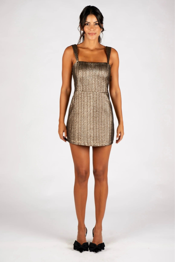 Well Romper - Gold Jacquard (LARGE) - FINAL SALE