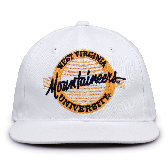 Retro Circle Snapback - White
