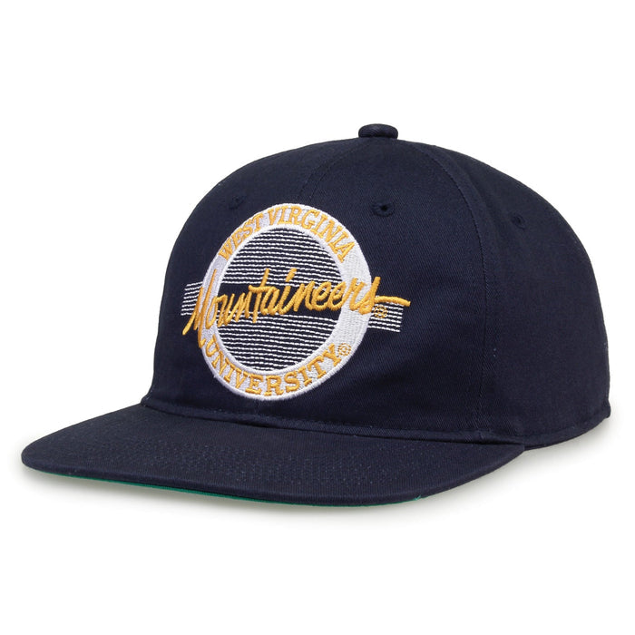 West Virginia Mountaineers Retro Circle Snapback - Navy, alternate view 1