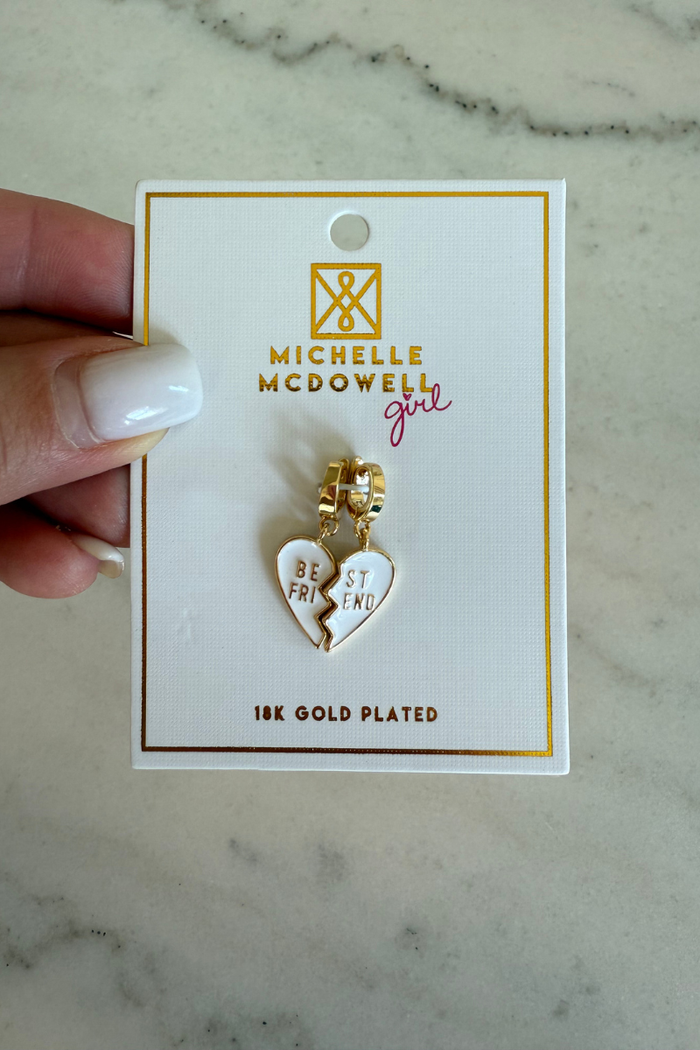 White "Best Friend" Heart - Luxe Charm