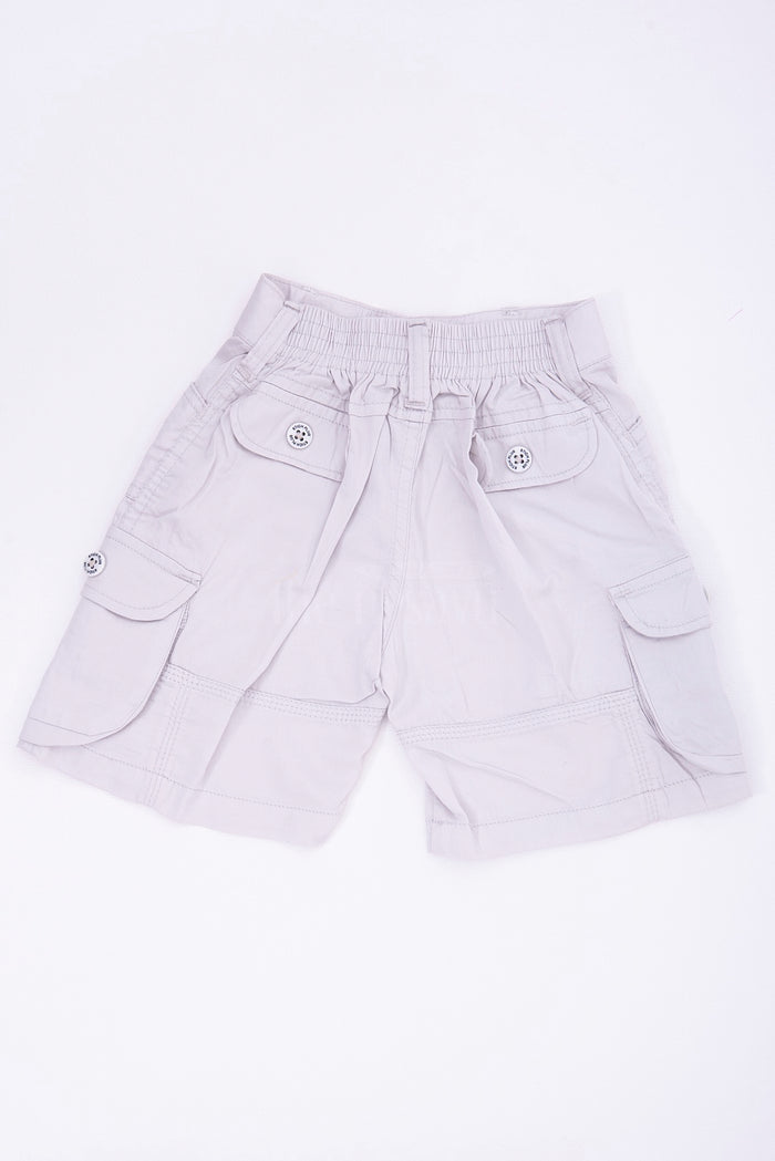 The Nesavu Boys Shorts White Cargo Cotton Boys Bermuda Shorts Nesavu White Cargo Cotton Boys Bermuda Shorts with Elastic Waist