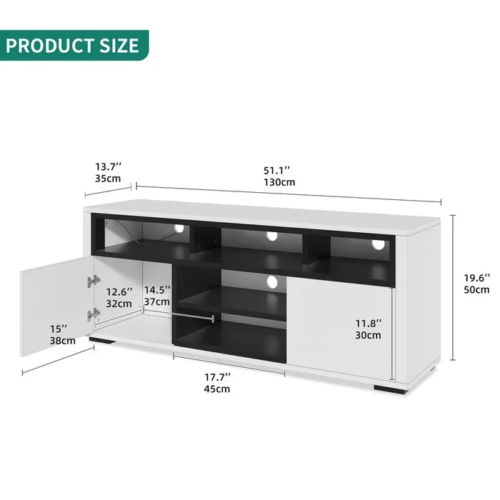 White Gloss TV Stand With Led Lights