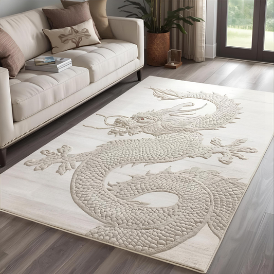 White Jade Dragon Area Rug