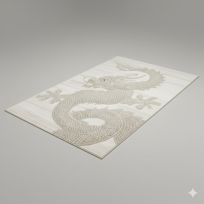 White Jade Dragon Area Rug