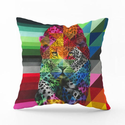 Wildlife In Color Pillow Cover - Leopard