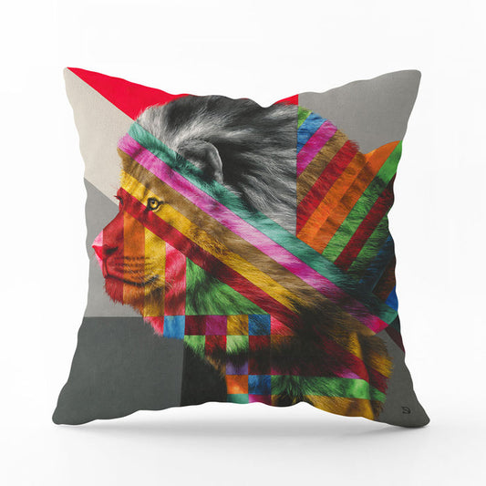 Wildlife In Color Pillow Cover - Lion