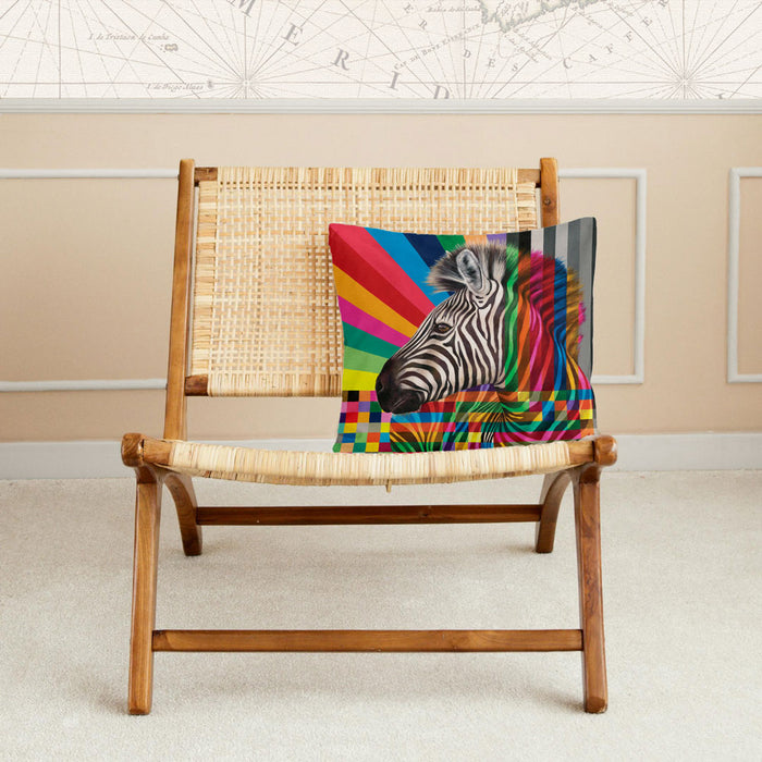 Wildlife In Color Pillow Cover - Zebra