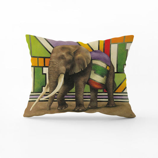 Wildlife Ndebele Decorative Pillow Cover - Elephant