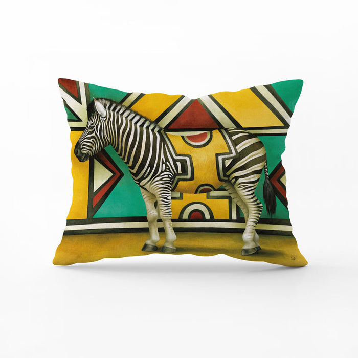 Wildlife Ndebele Decorative Pillow Cover - Zebra