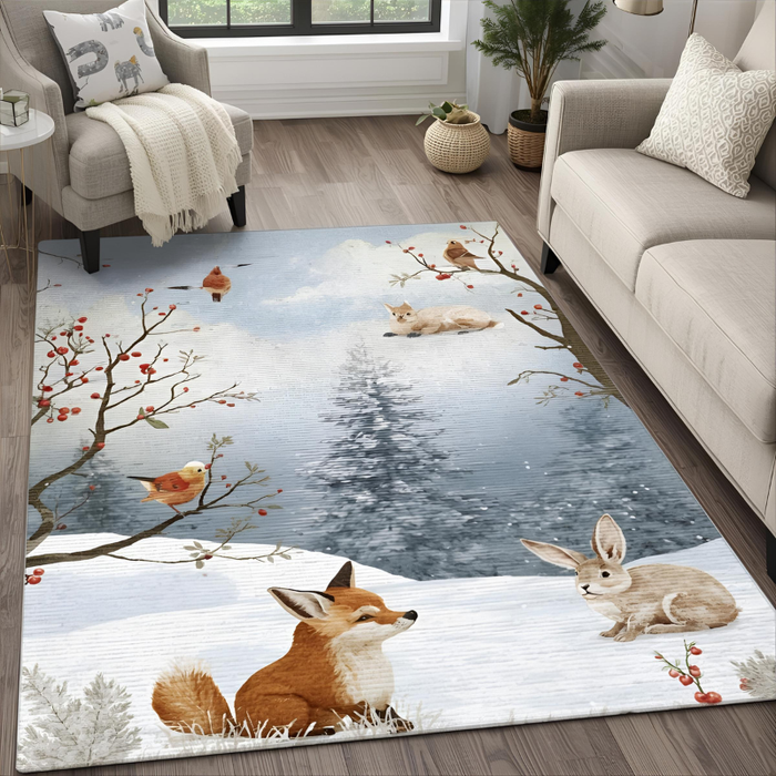 Winter Animal Friends Area Rug