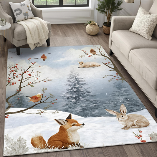 Winter Animal Friends Area Rug