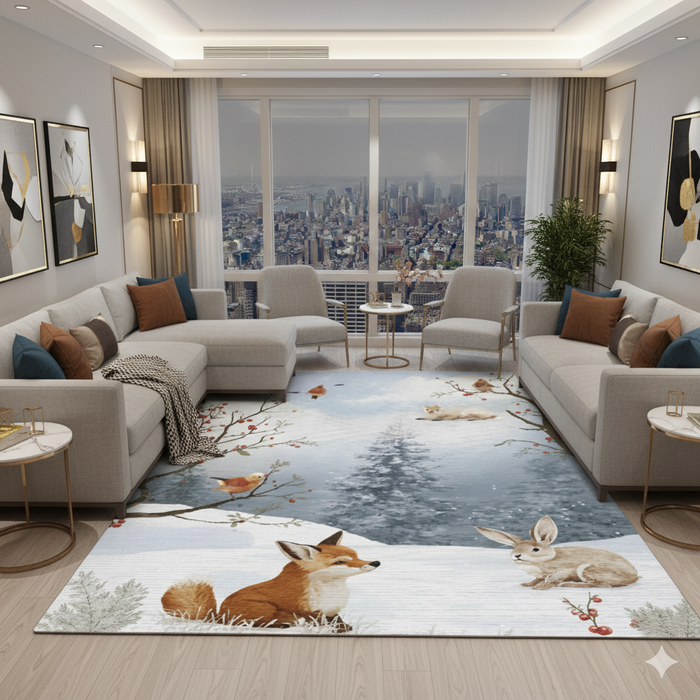 Winter Animal Friends Area Rug