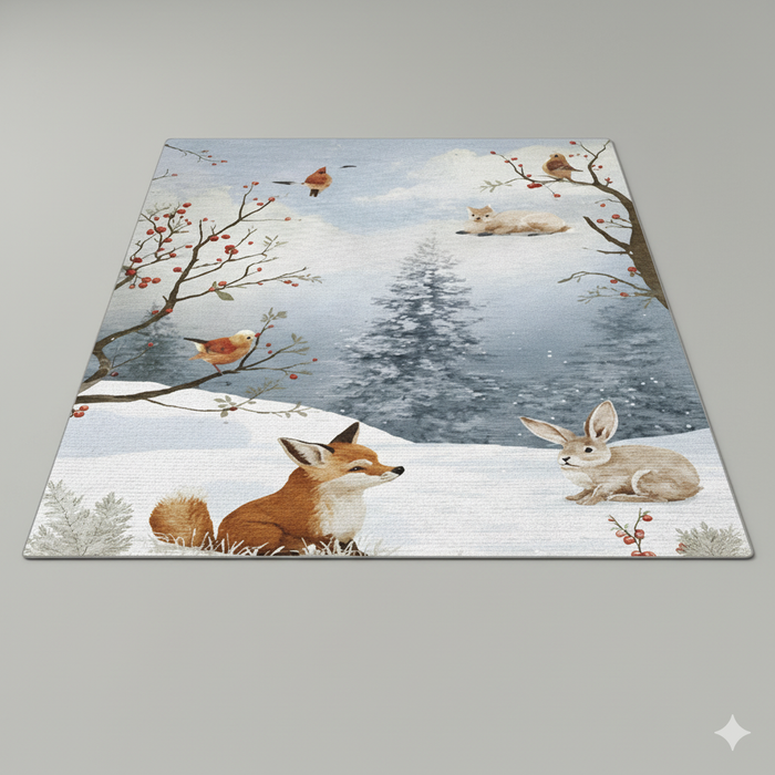 Winter Animal Friends Area Rug