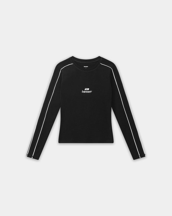 Women's Logo Stretch Long Sleeve - Black