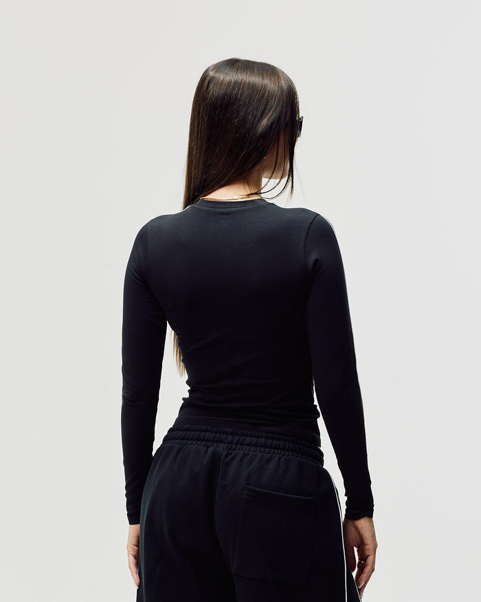 Women's Logo Stretch Long Sleeve - Black