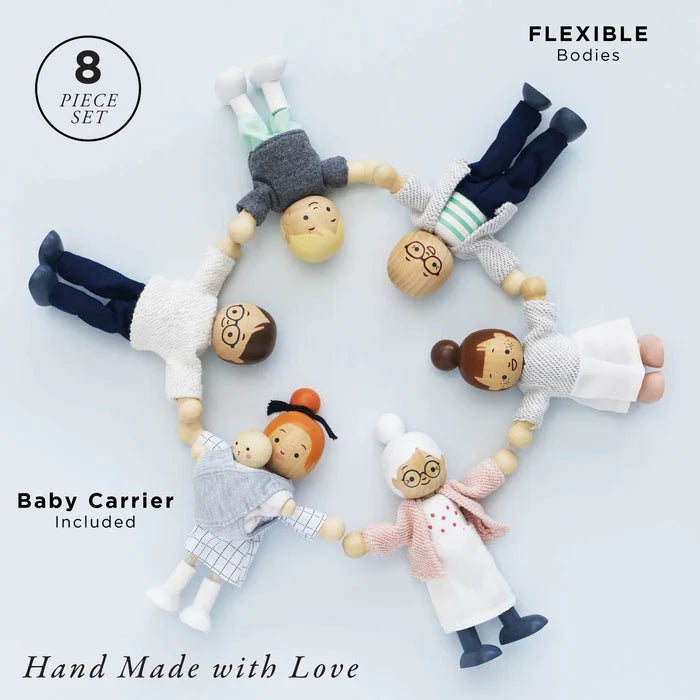 Wooden Dolls House Family