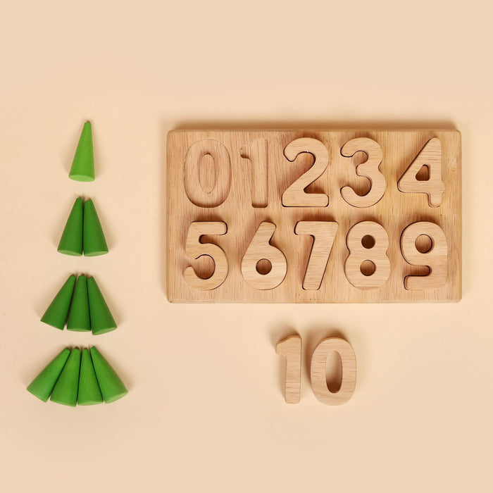 Wooden Math Number Puzzle 0-9 (2+ Years)