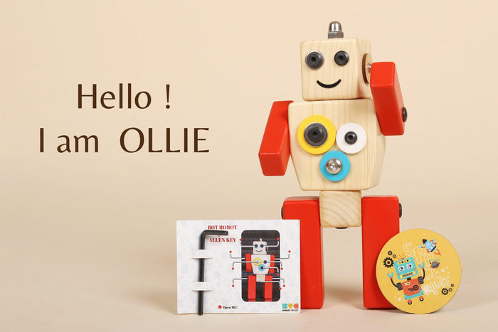 Wooden Robot STEM Toy | Ollie | For kids 3 and above - Bombay Toy Company