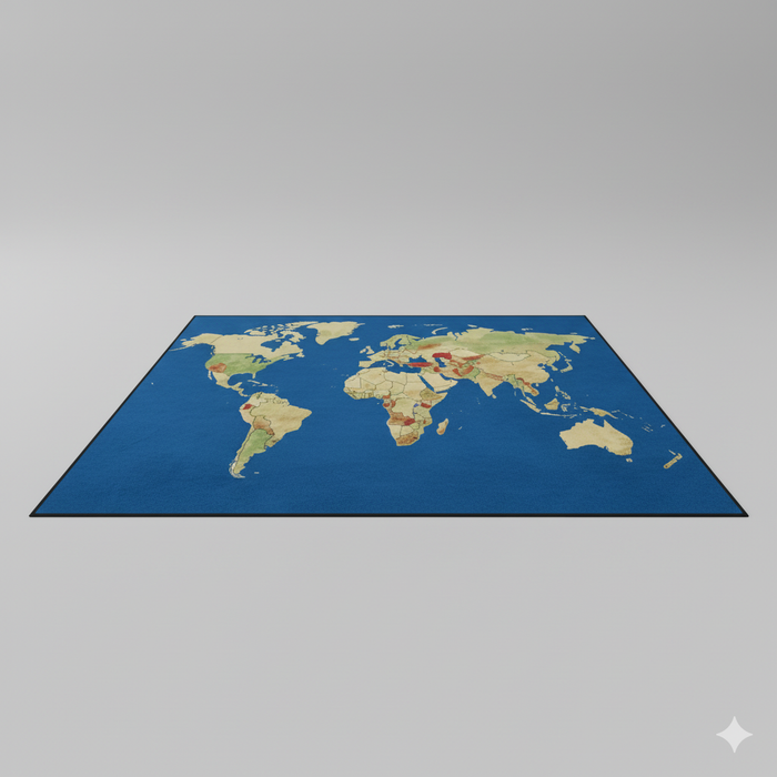 World Map Area Rug