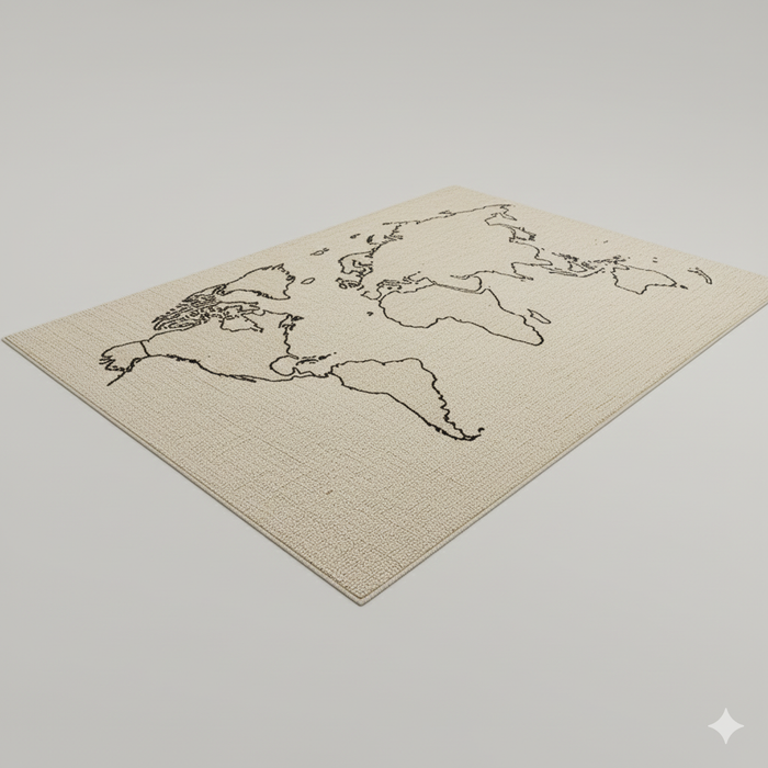 World Outline Area Rug