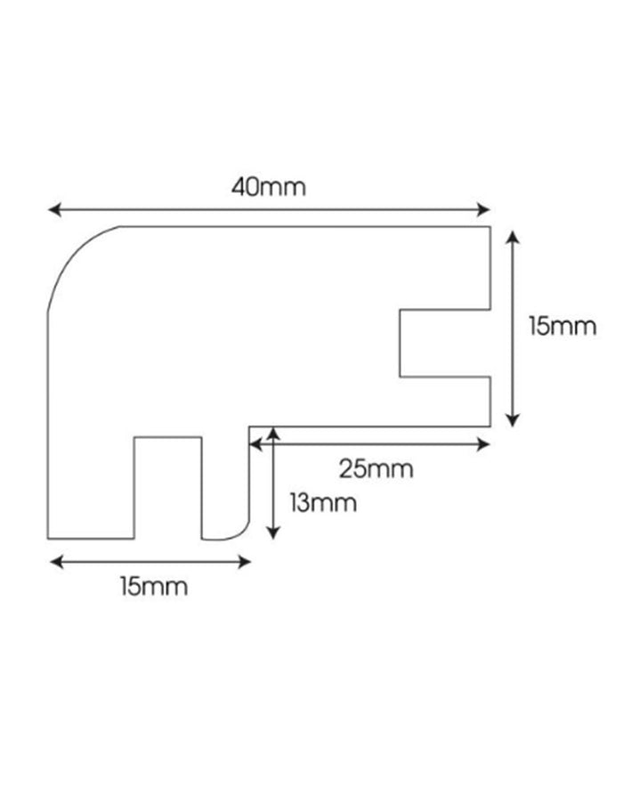 WS3 900mm Flush-Fit Nosing  (suitable for 14mm thick T&G Wood) - Golden Oak